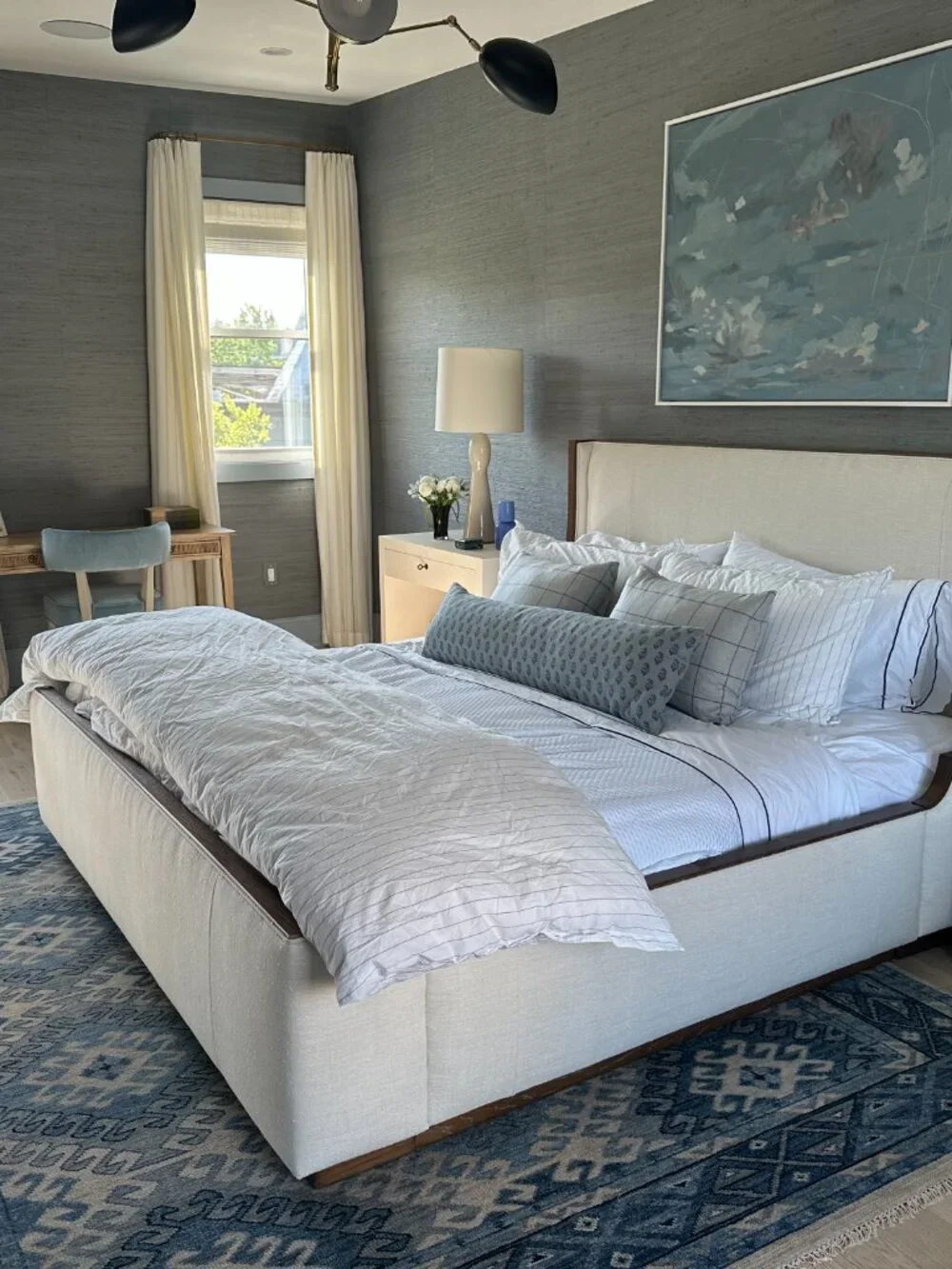 Matouk Amalfi Duvet Cover and 2 Shams King Hazy Blue